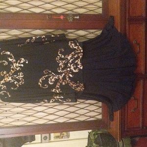 2piece outfit pullon skirt and leopard printed top